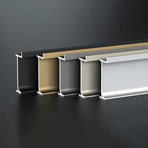 Raouoae Zócalo De Aluminio Duradero 125 Cm* 2 Piezas Moldura Y Rodapié Elegante para Suelos Laminados En Salón Cocina Y Pasillo Acabado Moderno Y Resistente(Silver,Height:3cm)