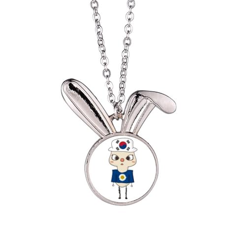 Collier lapin motif drapeau de Séoul : le cadeau idéal