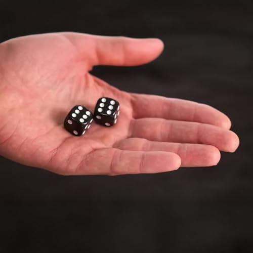 10X Würfelset Schwarz 16mm – Spielwürfel aus Acryl, 6-seitig für Tischspiele & Zubehör