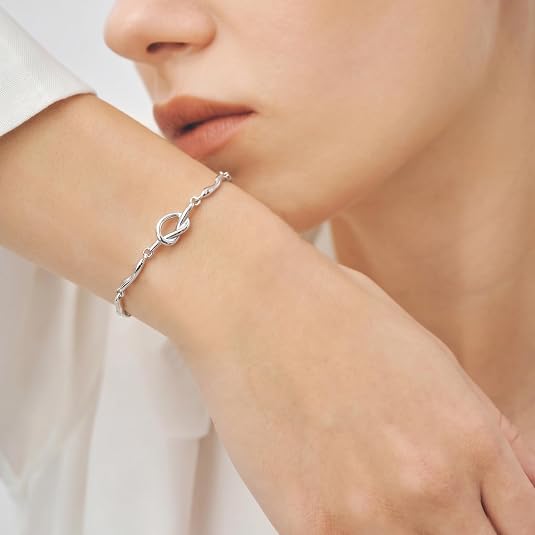 Knot Bracelet for Women, Dainty Minimalist Tie Design Chain Bracelet by Belle Brighton - Used condition - Image 3