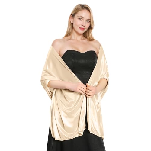 MUQU Women Shawls and Wraps for Evening Dresses Wedding Lightweight Soft Sheer Crepe Shawl2