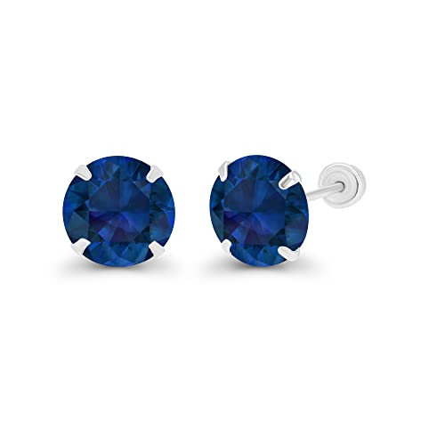 Solid 14k Gold Hypoallergenic 6mm Round Birthstone Solitaire Prong Set Screw Back Stud Earrings2
