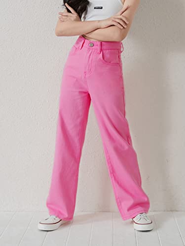 Floerns Girls Colorblock High Waist Ripped Jeans Destroyed Denim Pants3