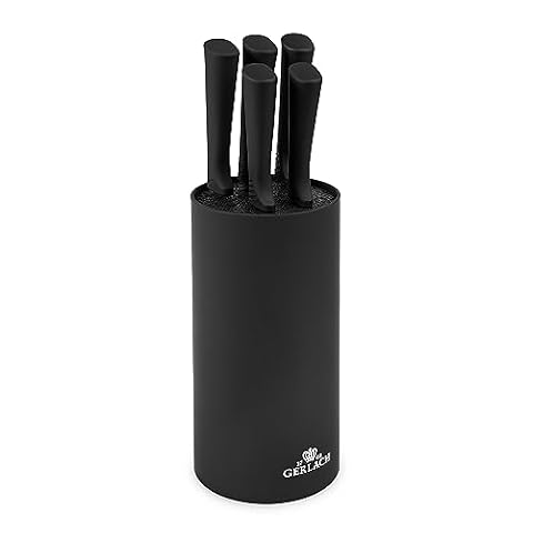 Gerlach Smart Black Zestaw Noży w Bloku, Czarny, 5 Sztuk