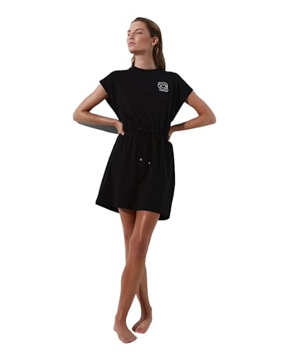 KARL LAGERFELD Ikonik 2.0 Beach Dress Vestido de Playa, Negro, M...