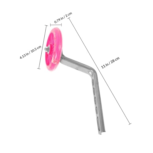 Ruedas de entrenamiento para bicicleta con LED intermitente, estabilizadores auxiliares rosas para soporte de equilibrio, ruedas de reemplazo resistentes para bicicletas de principiantes miniatura 2