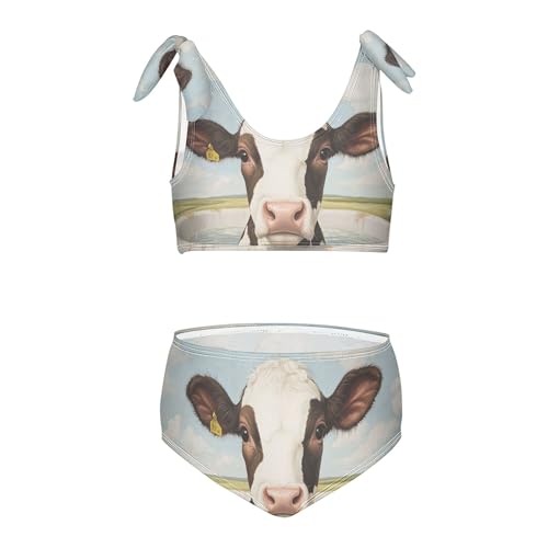 Cow Tub Daisy Flower Field Girls Bikini Sets 2 Piece Swimsuits Bathing Suit Swimwear