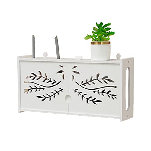 MNBVH Caja Router WiFi Pared Oculta, Blanca Almacenamiento para Cables, Estante Sin Taladro, Organizador Decorativo (Color:C)