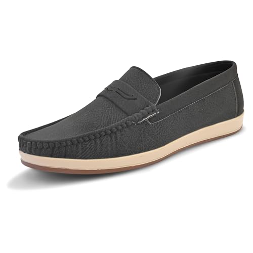 Image of Centrino Suede Loafers for Men | Shoes for Man Stylish | Casual Lightweight Slip-On | Cushioned Insole | Comfortable Moccasin Hand-Stitched Design | Mens Loafer Shoes Slip On for Man (9568)
