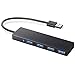 Produktbild Gibot Ultra Slim USB 3.0 Hub, 4 Port USB Verteiler 3.0 mit 29 cm Kabel, Datenhub für MacBook, MacBook Air/Pro/Mini, iMac, Surface Pro, XPS, Notebook PC, Flash Drive, Wechselfestplatte.