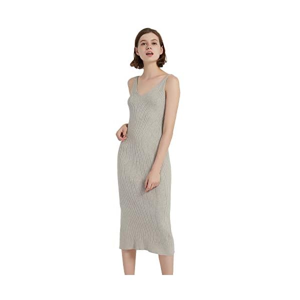 RZIV-Womens-Sleeveless-Sweater-Dress-Knit-Slim-V-Neck-Bodycon-Midi-Stretchable-Elasticity-Slim-Fits RZIV Women's Sleeveless Sweater Dress Knit Slim V Neck Bodycon Midi Stretchable Elasticity Slim Fits Khaki