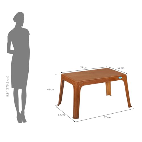 Image of Nilkamal Victor Center Table | Coffee Table | Tea Table | Teapoy for Home, Living Room, Office, Cafes | Pear Wood