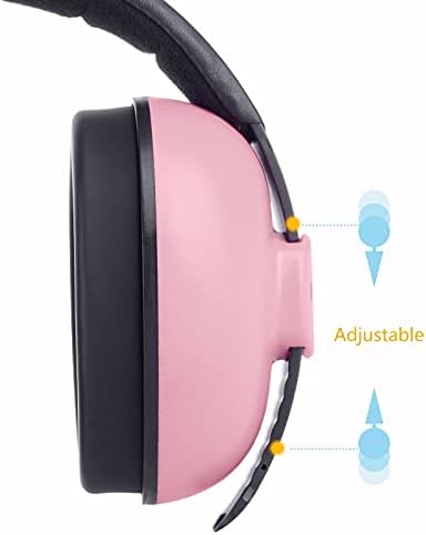 Iwinna Baby Ear Protection Noise Canceling Headphones Earmuffs for Kids for 1 Months to 2 Years,Pink
