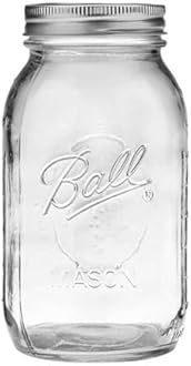 Ball Regular Mouth 32-Ounces Mason Jar with Lids and Bands, Clear,(Pack Of 2)