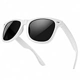 toTravelGear White Polarized Sunglasses for Women Men Trendy Rectangle Frame Retro Sun Glasses, Classic Designer Shades for UV Protection, Perfect Travel Gear