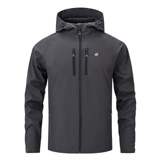 Huayuzh Softshelljacke für Herren Wasserdicht Winddicht Atmungsaktiv Outdoor Jacke Windbreaker Regenjacke Wandern Camping Grau L