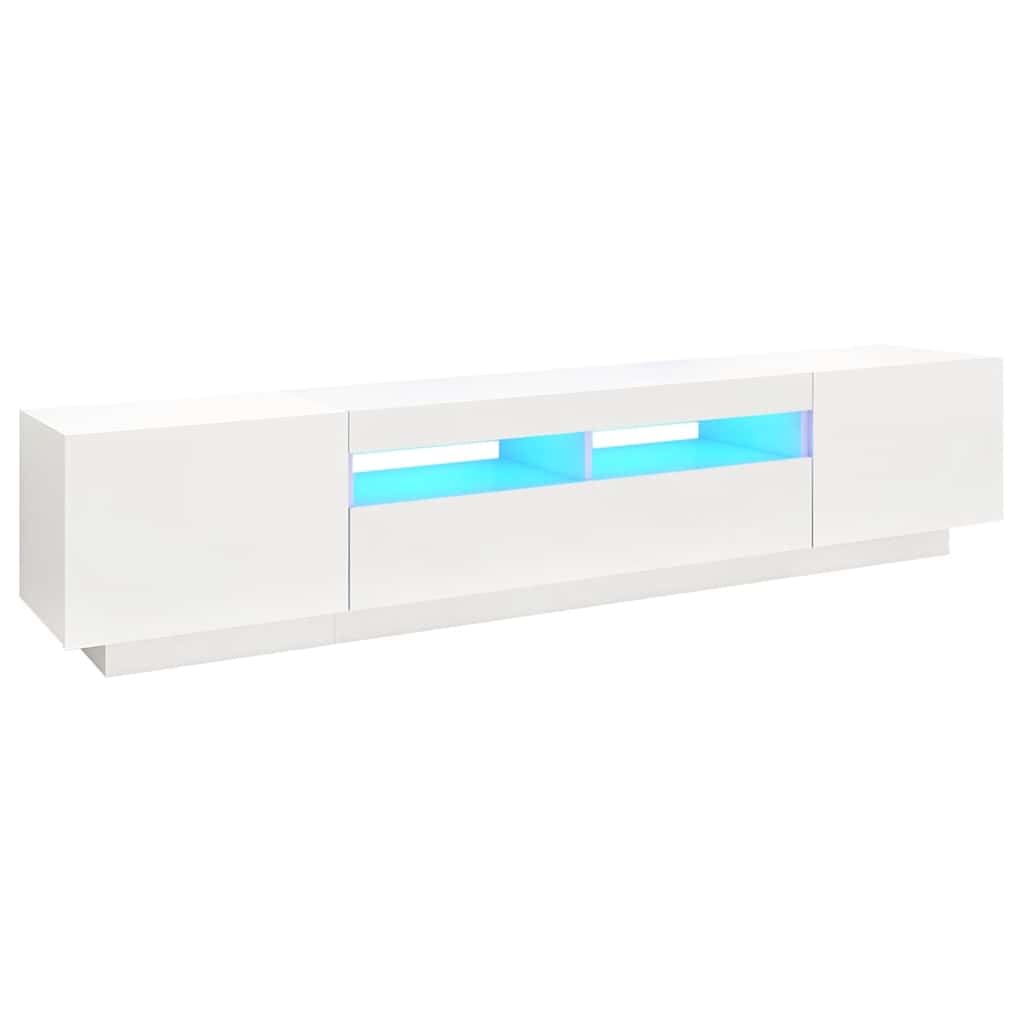 vidaXL Mobile Porta TV con Luci LED Bianco 200x35x40 cm