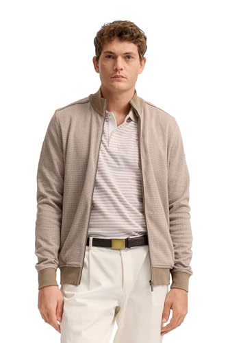 Veste de survêtement homme bugatti avec col montant élégant et motif jacquard moderne
