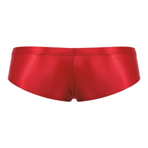 Moily Men's Sexy Pouch Low Rise Briefs Pantie Shiny Glossy Swim Trunks Swimwear Bottoms Underpants2