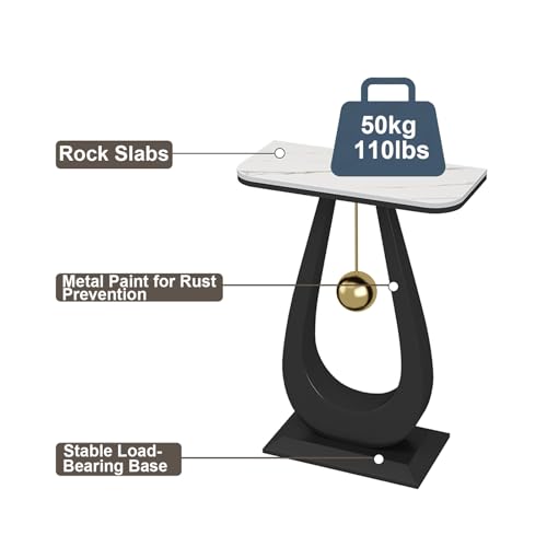 Mesa consola de lujo de piedra sinterizada y base metálica arquitectónica 5
