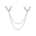 SIYWINA Hot Unisex Deer Head Tips Double Link Chains Tassels Collar Pins Brooch Clip Pin Brooches