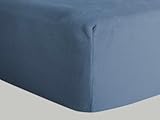 Ciberdescans Sábana Bajera Ajustable Lisa de CORALINA Dolce. Tejido térmico para Invierno (Cama 135 cm, Azulón)