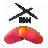 Walleva Lenses And Rubber Kit(Earsocks+Temple Shocks) For Oakley Juliet - 11 Options Available (Fire Red Polarized Lenses + Black Rubber)