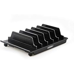 UDOLI Adjustable Universal Multi Device Organizer Dock Stand Holder, Tablet Cell Phone Desktop Stand for iPhone Samsung Galaxy Google Nexus Kindle (Black)- No Charging Port