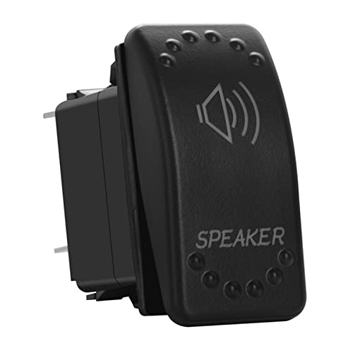 Image of Green Backlit Rocker Switch 5 Pin ON-Off Laser Etched Button Switch with Wires for Car Marine Boat UTV 20A /12V 10A /24V (Speaker)