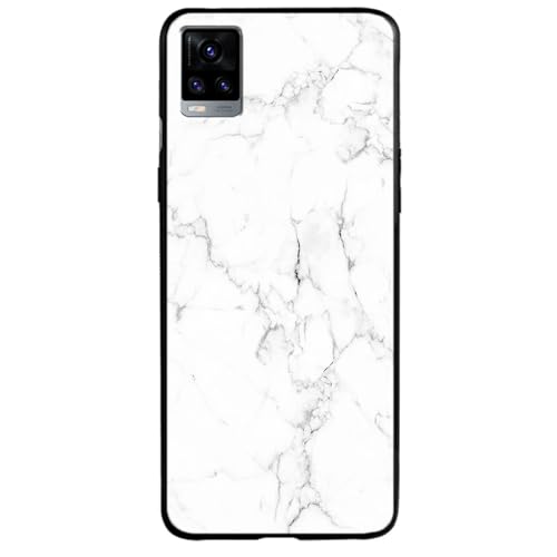 Image of COLORflow Back Cover Compatible with Vivo V20 | White Marble | Shockproof TPU Bumper Cover with Camera Protection Back Cover Compatible with Vivo V20