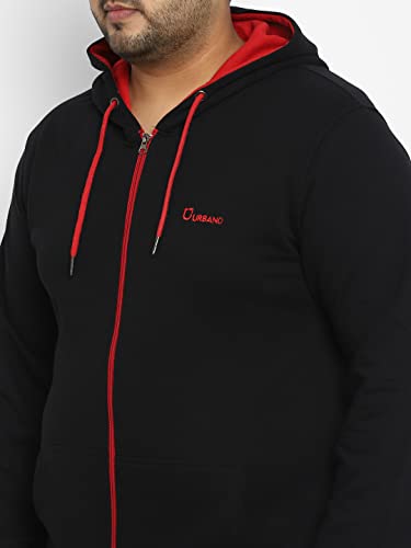 Image of Urbano Plus Men's Cotton Zippered Hooded Casual Winterwear Sweatshirt