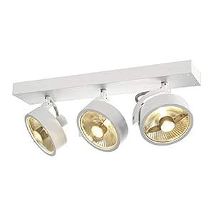 SLV Spot LED KALU QPAR111 Orientable et Inclinable | Applique et Plafonnier Variable pour Eclairage Intérieur | Spot LED, Luminaire de Plafond, Projecteur de Plafond, Lampes de Plafond, Lampe Murale | 3 Lampes, GU10, EEC E-A++