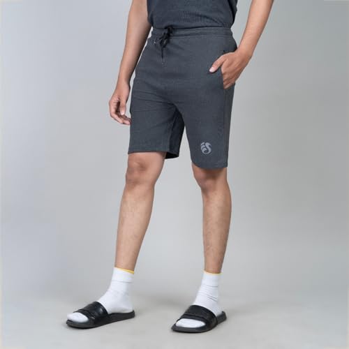 Image of Men's Solid Slim Fit Casual Shorts for Casual Wear | Stretchable Cotton Comfort Fit and High Performance for Everyday Wear | Running /Gyming Athleisure Shorts
