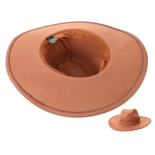 Didiseaon Women Supple Woolen Wide Brim Fedora Hat Outdoor Caps for Parties and Casual Wear Panama Style Hat Brown