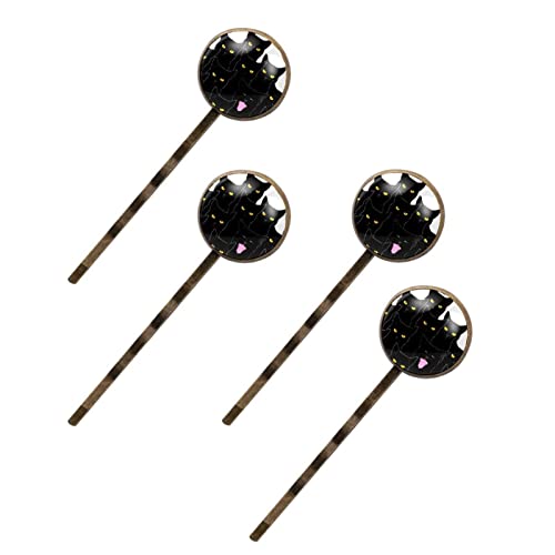 Épingles à cheveux chat noir lot de 4 barrettes pinces cheveux fille