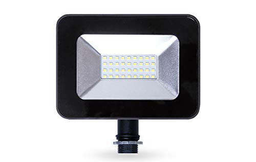 LLT 20W LED Flood Light with Knuckle Mount Super Slim - 1600lm 5000K Daylight SMD - LED Outdoor Light Landscape Security Waterproof - Black Aluminum and Tempered Glass
