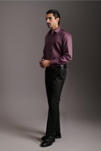 Image of BEYOURS Men's Full Sleeve Shirt Regular Fit Spread Collar 100% Cotton Satin Office & Formal.