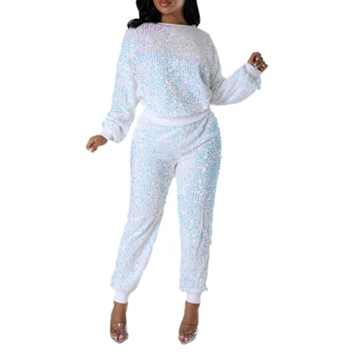 Survêtement à paillettes femme ensemble 2 pièces confortable pour vos soirées