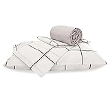 Jogo De Lençol Solteiro 3 Peças Grid Algodão, Grid, Marina Enxovais, Duplo, Classic