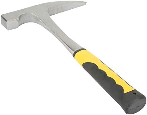LANTRO JS Rock Pick Hammer with Pointed Tip, All Steel Geologist Hammer Double Head Flat Mouth Geological Survey Brick Duckbill Hammer for Mining