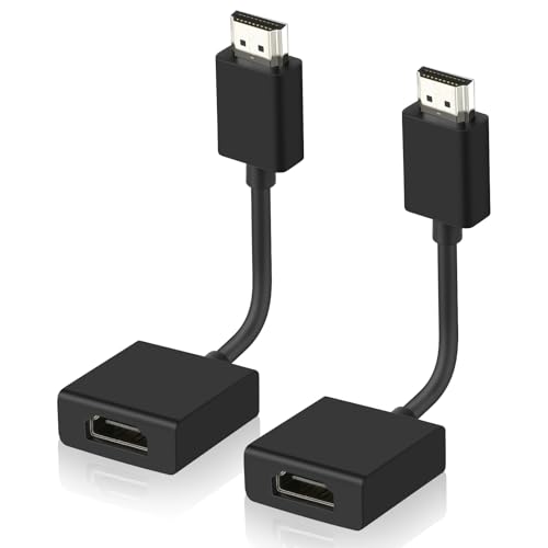 AXFEE Lot de 2 Câble d'extension HDMI, 12cm Câble HDMI Mâle vers Femelle, Rallonge hdmi, Compatible 4K@60Hz 3D pour HDTV, Moniteur et Projecteur