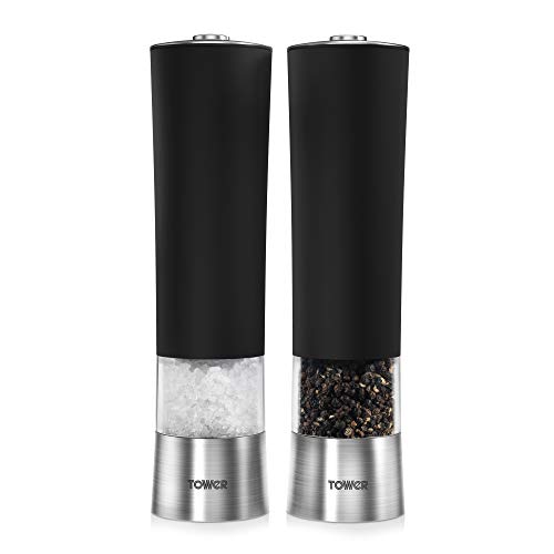 Tower Electric Salt and Pepper Mill, Black