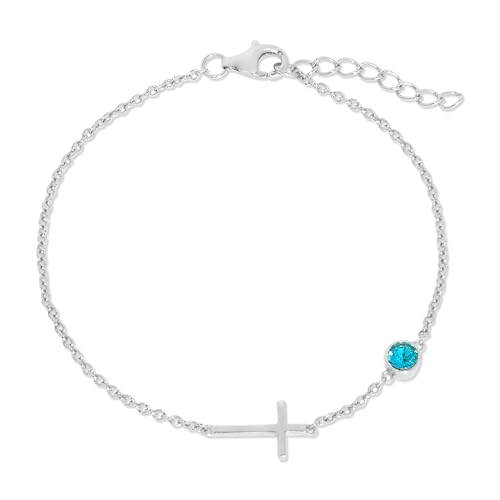 EVE'S ADDICTION 2 Silver Custom Bezel Set Cross Bracelet - Gifts for Mom2