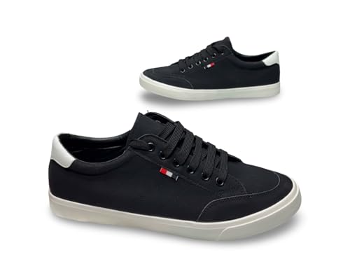 Image of Classic Canvas Sneakers, Casual Lace-Up Shoes with Green Sole, Unisex Fashion Trainers Shoes