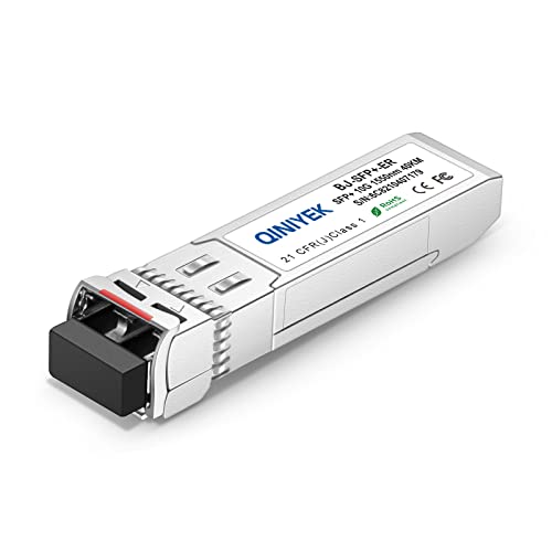 Image of 10GBase-ER SFP+ Transceiver, 10G Singlemode SFP+ LC Module for Cisco SFP-10G-ER, Ubiquiti, Netgear, Mikrotik(SMF,1550nm,40km,DDM)