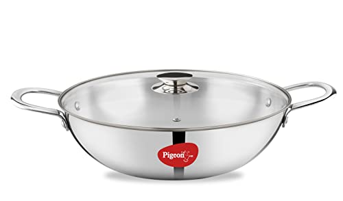 Pigeon Elite Stainless Steel Triply Kadhai 20 cm, Gas Stove and I...