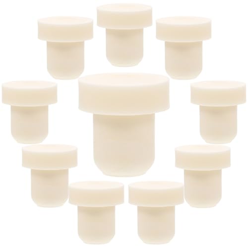 IWOWHERO Set da 10 Tappi per Bottiglie di Vino in Legno Tappi di Chiusura Ermetici per Feste per Vino Riutilizzabili Accessori per Conservazione Bottiglie Aperte