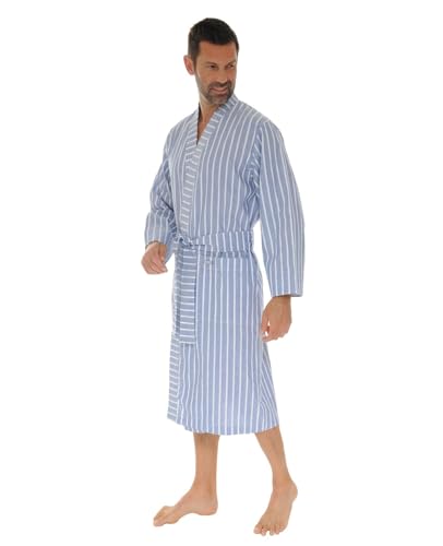 Kimono long bleu Freddi homewear léger et robe de chambre chic