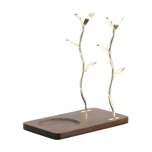 Escurridor de tazas de diseño elegante con base de madera noble de alta resistencia 6