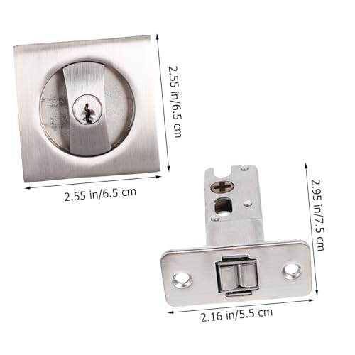 Cerradura Invisible para Puerta Corredera OSALADI con Llave, Herrajes de Metal Duradero para Privacidad en Dormitorios y Baños, Fácil de Instalar y Operar, Diseño Moderno con Acabado Cepillado miniatura 2